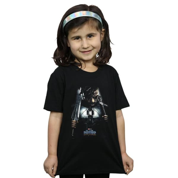 Marvel Black Panther Killmonger Poster T-shirt i bomull för flickor