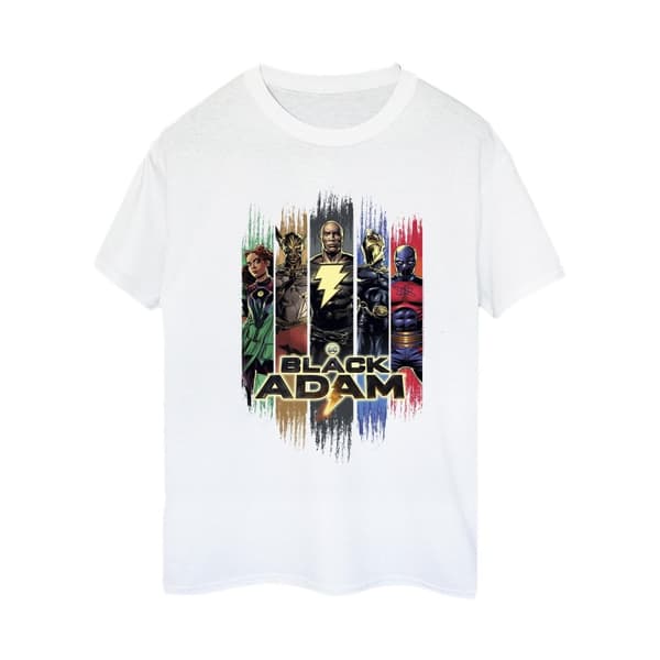 DC Comics Womens/Ladies Black Adam JSA Complete Group Cotton Boyfriend T-Shirt