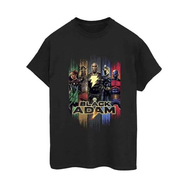 DC Comics Womens/Ladies Black Adam JSA Complete Group Cotton Boyfriend T-Shirt