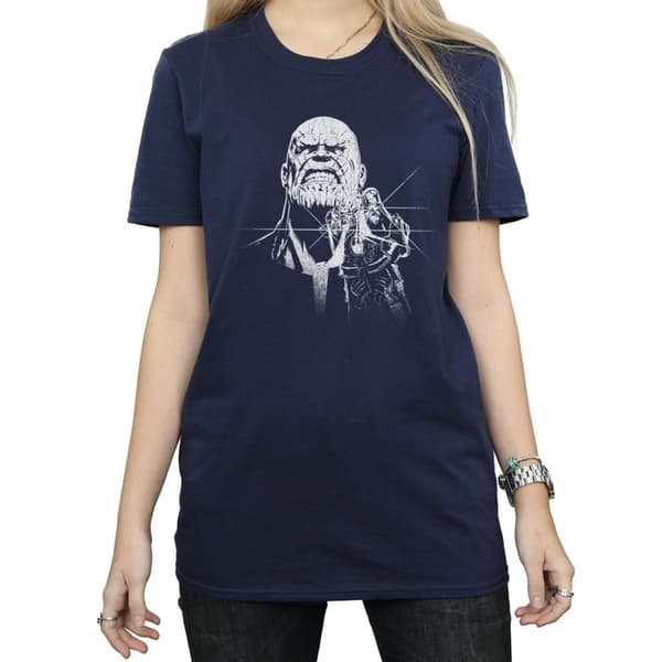 Marvel Womens/Ladies Avengers Infinity War Fierce Thanos Cotton Boyfriend T-Shirt
