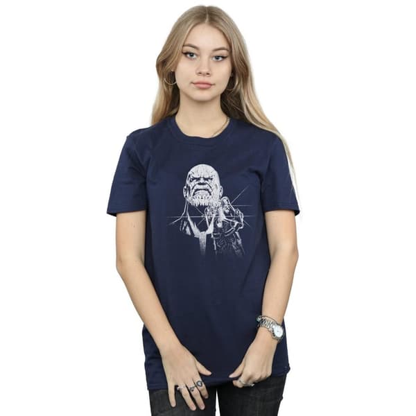 Marvel Womens/Ladies Avengers Infinity War Fierce Thanos Cotton Boyfriend T-Shirt