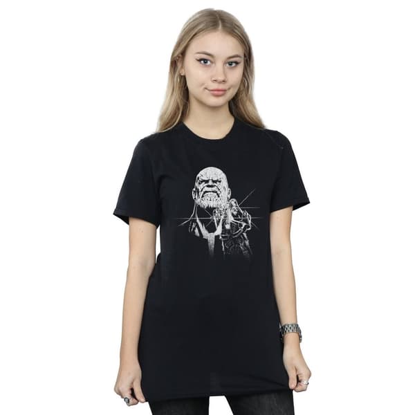 Marvel Womens/Ladies Avengers Infinity War Fierce Thanos Cotton Boyfriend T-Shirt