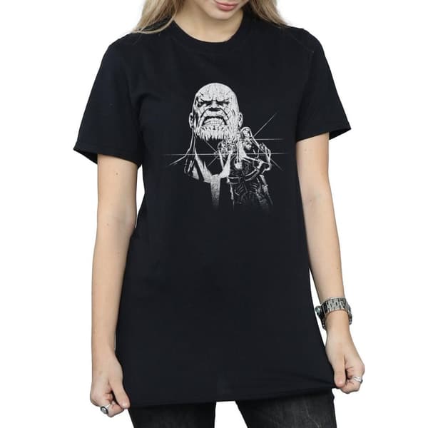 Marvel Womens/Ladies Avengers Infinity War Fierce Thanos Cotton Boyfriend T-Shirt