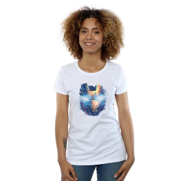 Marvel Dam/Tjej Avengers Iron Man - T-shirt i bomull med tryck på huvudet