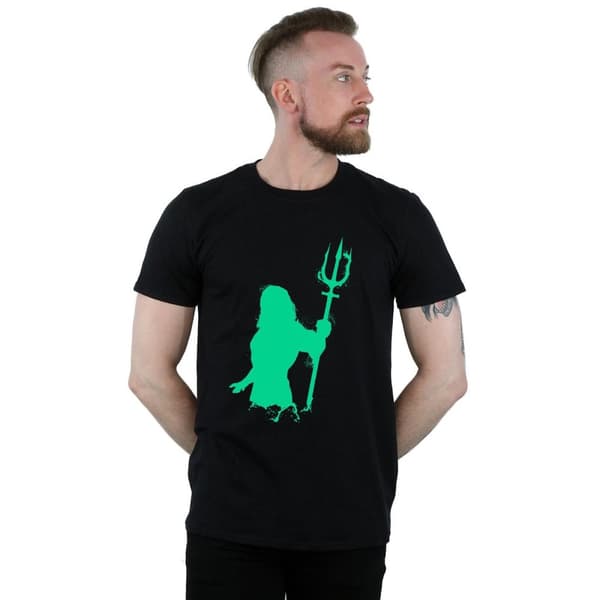 DC Comics Mens Aquaman Aqua Silhouette T-Shirt