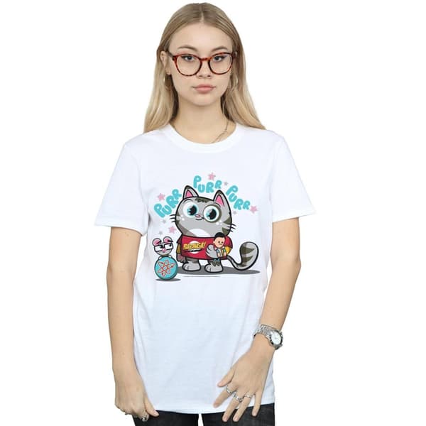 The Big Bang Theory Womens/Ladies Bazinga Kitty Cotton Boyfriend T-Shirt