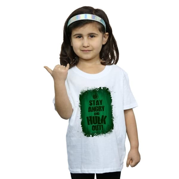 Marvel Girls Hulk Stay Angry Cotton T-Shirt