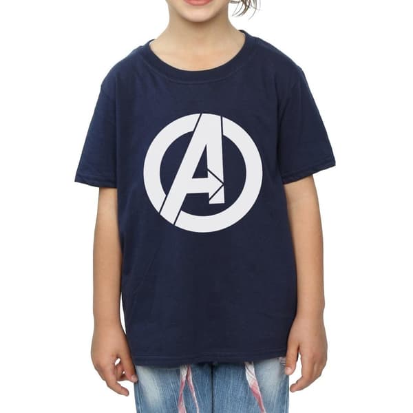 Marvel Girls Avengers Simple Logo Cotton T-Shirt