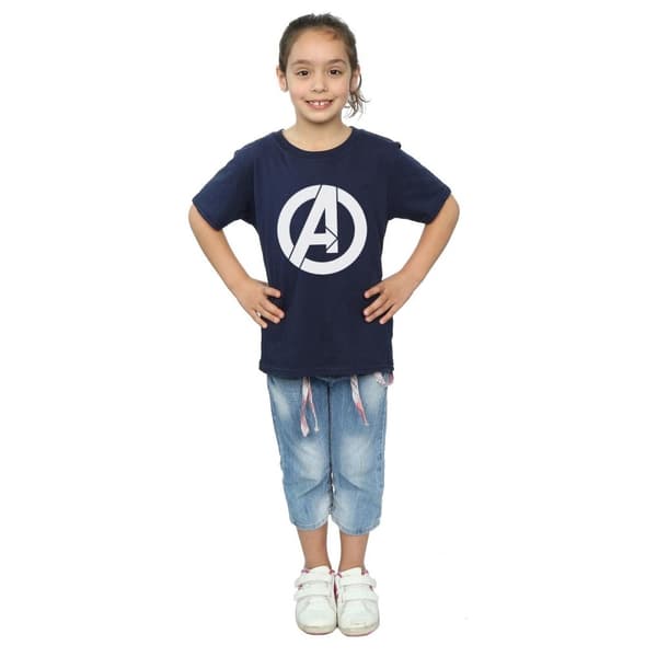 Marvel Girls Avengers Simple Logo Cotton T-Shirt