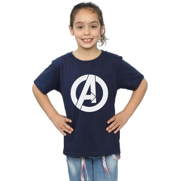 Marvel Girls Avengers Simple Logo Cotton T-Shirt