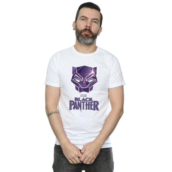 Marvel Mens Black Panther Mask Logo T-Shirt