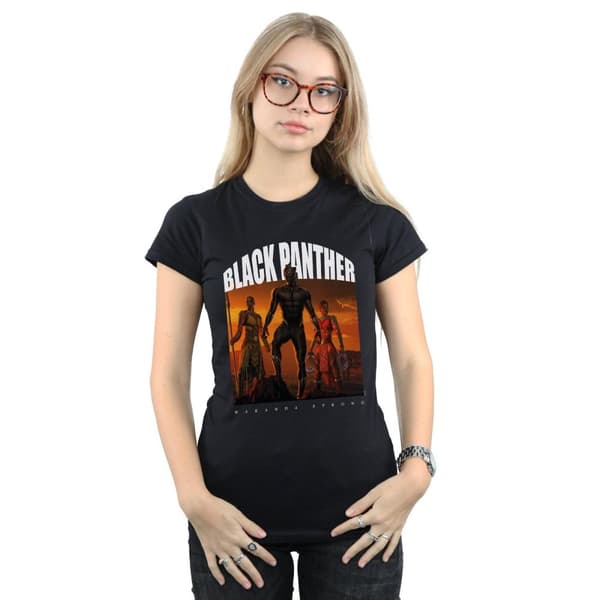 Marvel Womens/Ladies Black Panther Wakanda Strong Cotton T-Shirt