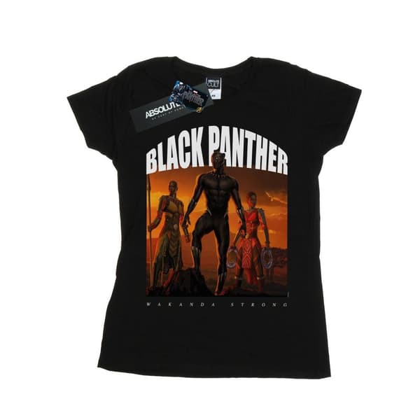 Marvel Womens/Ladies Black Panther Wakanda Strong Cotton T-Shirt