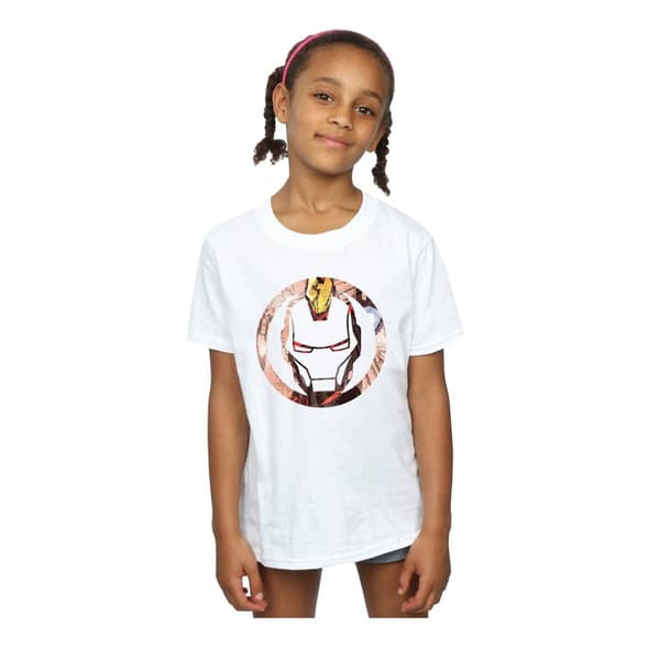 Marvel Girls Iron Man Montage Symbol Cotton T-Shirt