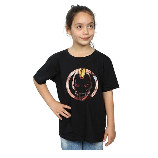 Marvel Girls Iron Man Montage Symbol Cotton T-Shirt