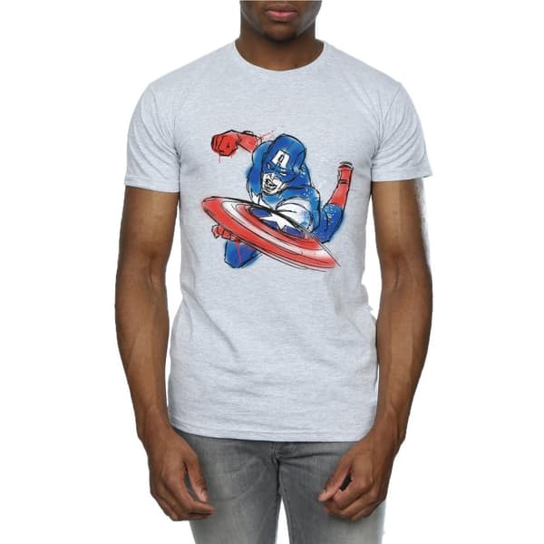 Marvel Herr Avengers Captain America Spray T-shirt