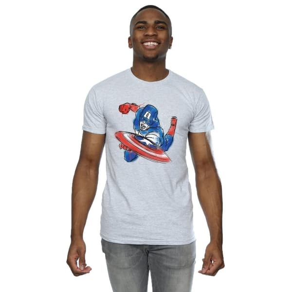 Marvel Herr Avengers Captain America Spray T-shirt