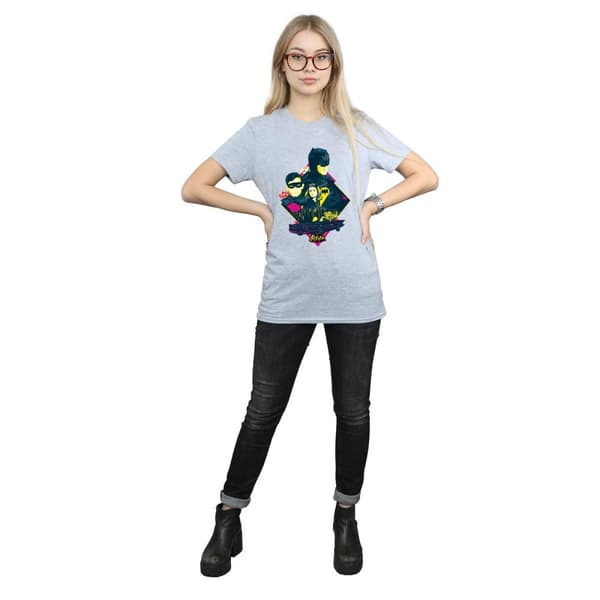 DC Comics Dam/kvinnor Batman TV Series Character Pop Art Boyfriend T-shirt i bomull