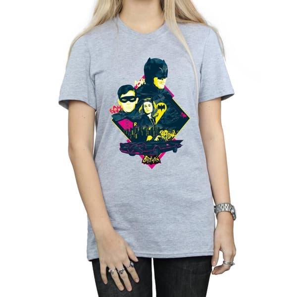 DC Comics Dam/kvinnor Batman TV Series Character Pop Art Boyfriend T-shirt i bomull
