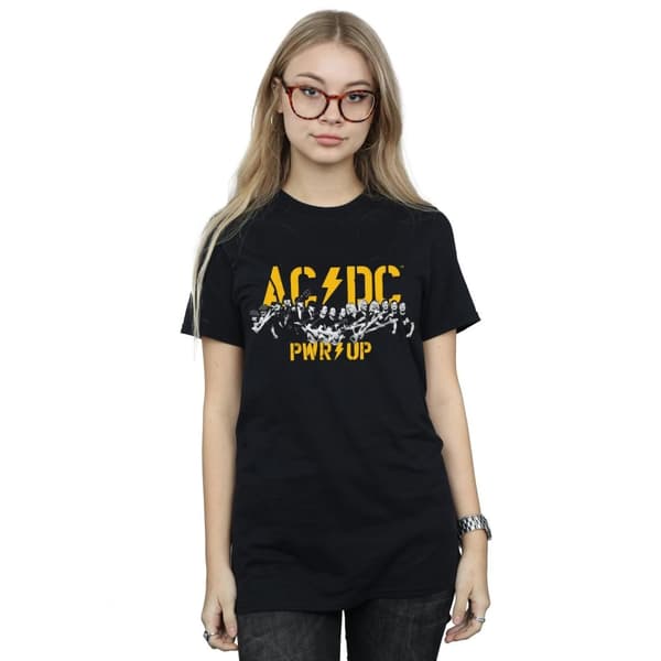 AC/DC Womens/Ladies PWR UP Portrait Motion Cotton Boyfriend T-Shirt