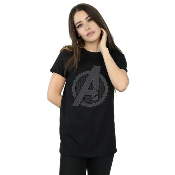 Marvel Dam/kvinnor Avengers Endgame Iconic Logo Boyfriend T-shirt i bomull