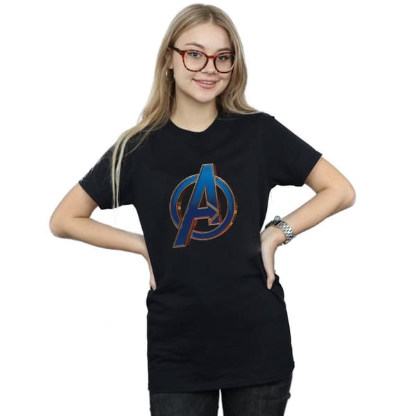 Marvel Womens/Ladies Avengers Endgame Heroic Logo Cotton Boyfriend T-Shirt