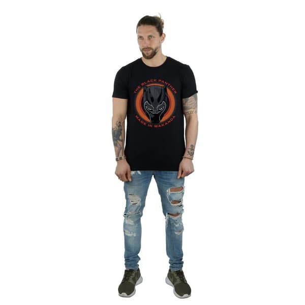 Marvel Mens Black Panther Made in Wakanda - röd t-shirt