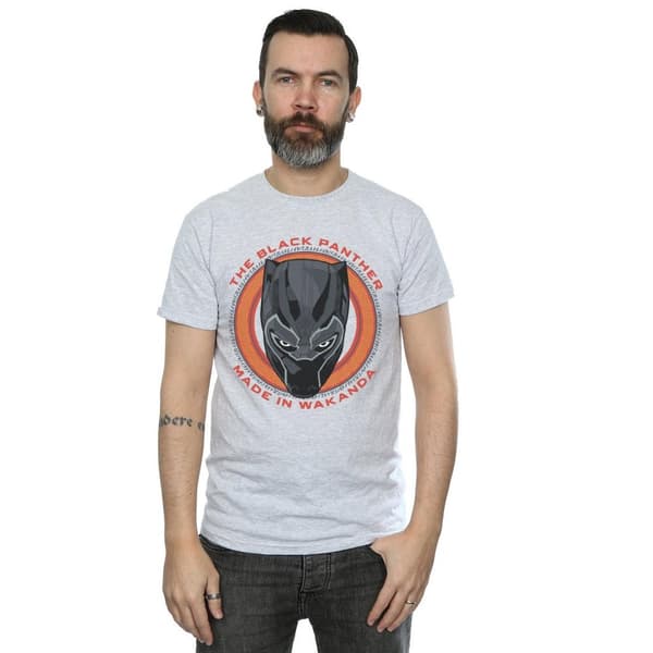 Marvel Mens Black Panther Made in Wakanda Red T-Shirt