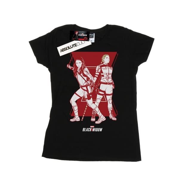 Marvel Dam/Tjej Black Widow Movie Systrar Silhuett Bomulls-T-shirt
