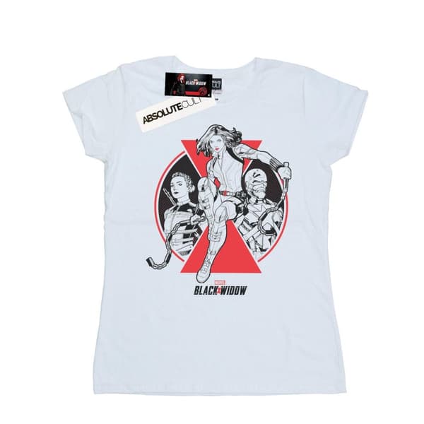 Marvel Womens/Ladies Black Widow Movie Character Badge Cotton T-Shirt