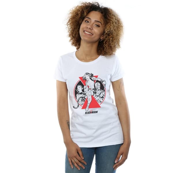 Marvel Womens/Ladies Black Widow Movie Character Badge Cotton T-Shirt