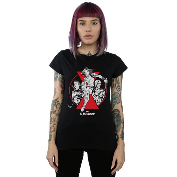 Marvel Womens/Ladies Black Widow Movie Character Badge Cotton T-Shirt