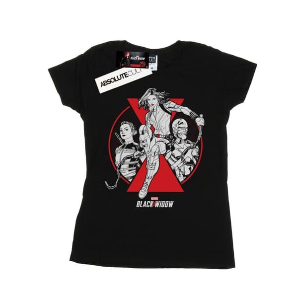 Marvel Womens/Ladies Black Widow Movie Character Badge Cotton T-Shirt