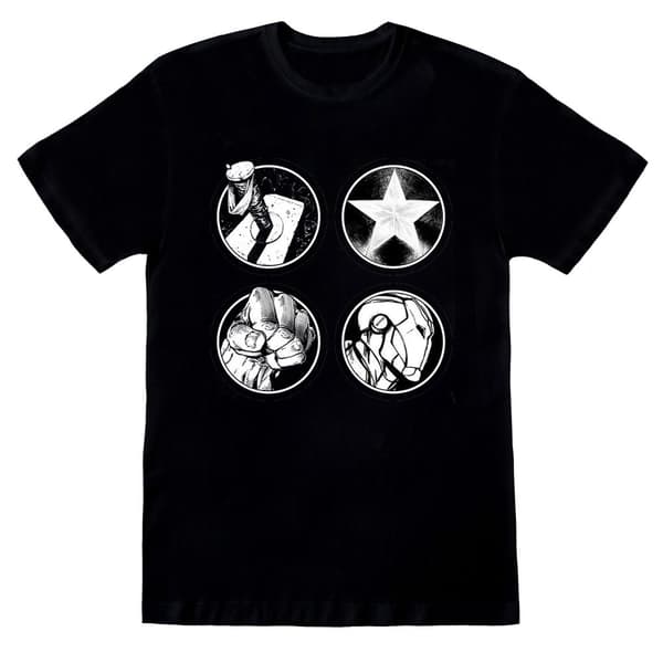 Marvel T-shirt i bomull med Avengers-huvudloggor för flickor Black 9-11 Years