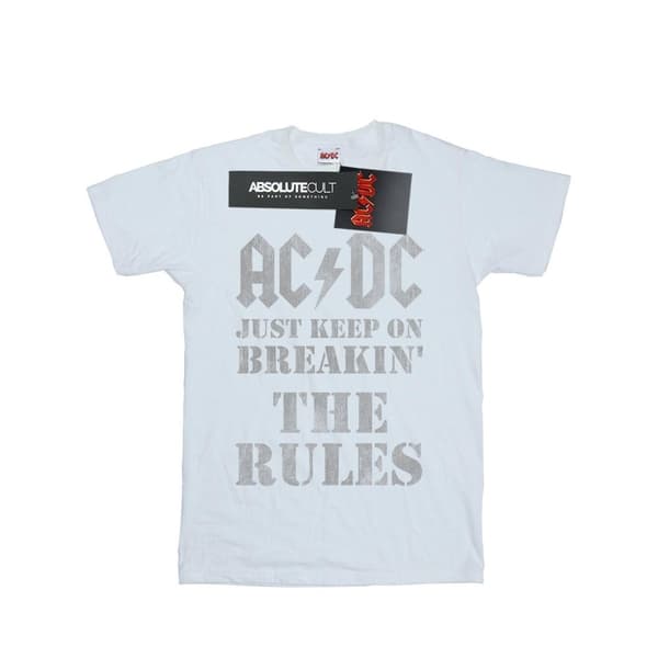 AC/DC Dam/Tjej Just Keep On Breaking the Rules - pojkvänströja i bomull White XL