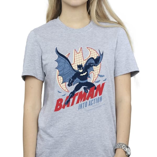 DC Comics Dam/dam Batman Into Action - pojkvänströja i bomull