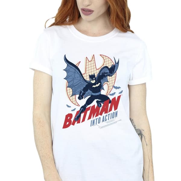 DC Comics Dam/dam Batman Into Action - pojkvänströja i bomull