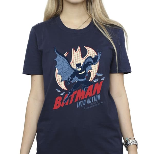 DC Comics Dam/dam Batman Into Action - pojkvänströja i bomull