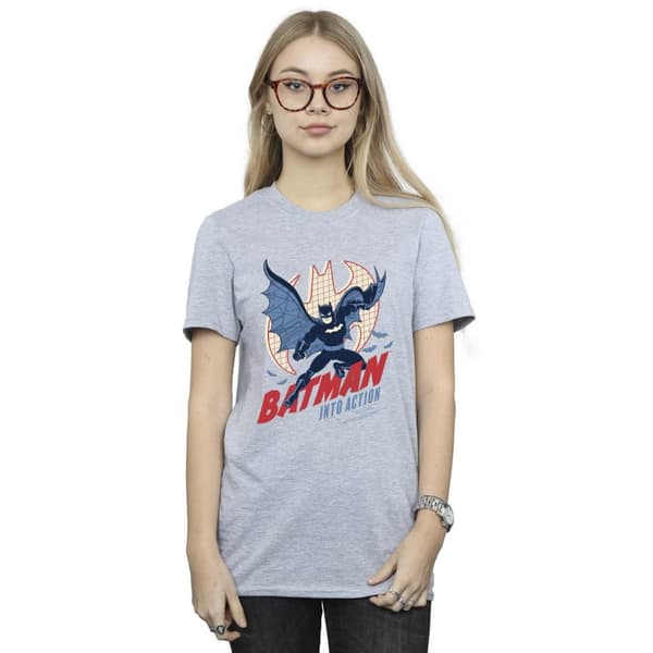 DC Comics Dam/dam Batman Into Action - pojkvänströja i bomull