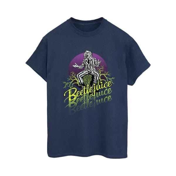 Beetlejuice Womens/Ladies Purple Circle Cotton Boyfriend T-Shirt
