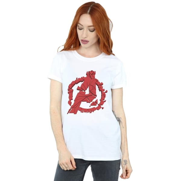 Marvel Womens/Ladies Avengers Endgame Shattered Logo Cotton Boyfriend T-Shirt