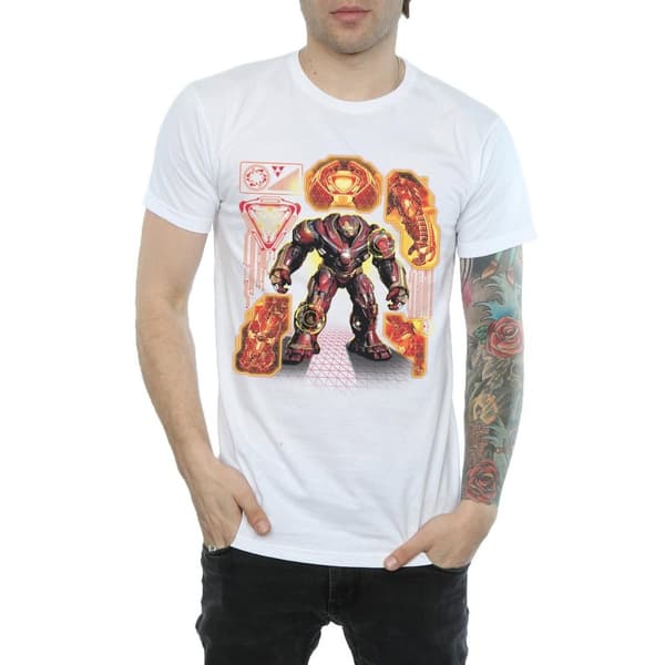 Marvel Mens Avengers Infinity War Hulkbuster Blueprint T-Shirt