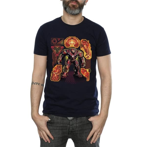 Marvel Mens Avengers Infinity War Hulkbuster Blueprint T-Shirt