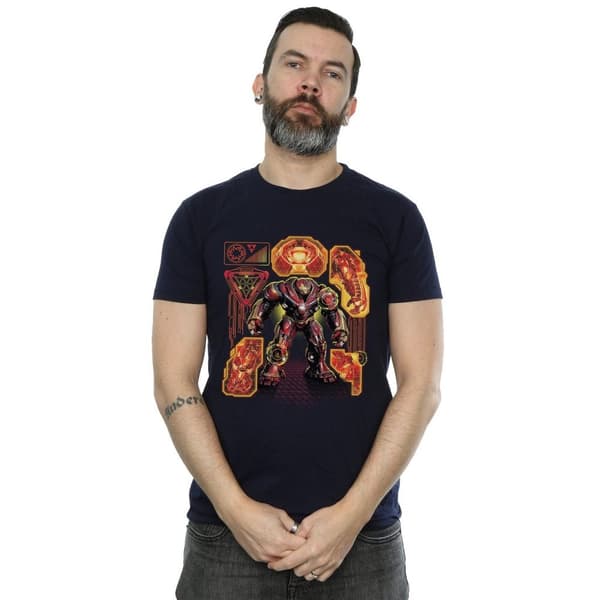 Marvel Mens Avengers Infinity War Hulkbuster Blueprint T-Shirt