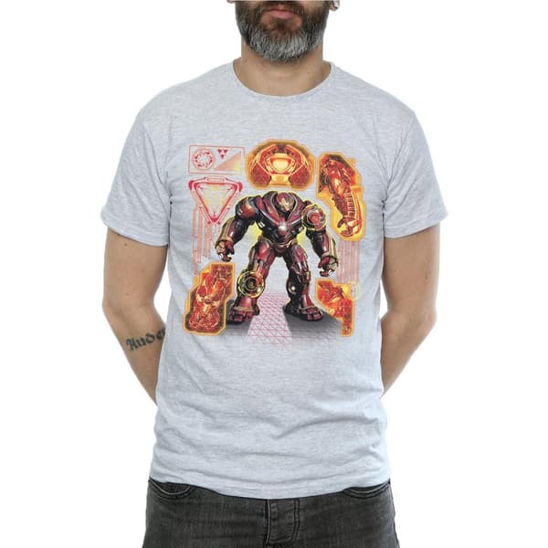Marvel Mens Avengers Infinity War Hulkbuster Blueprint T-Shirt