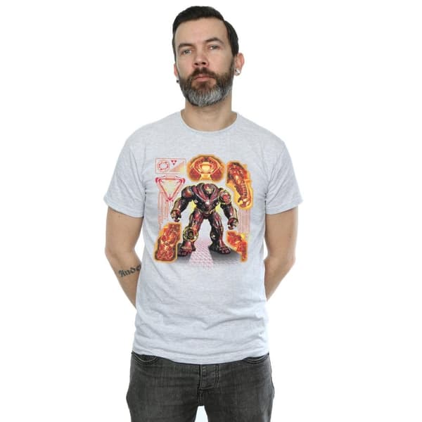 Marvel Mens Avengers Infinity War Hulkbuster Blueprint T-Shirt