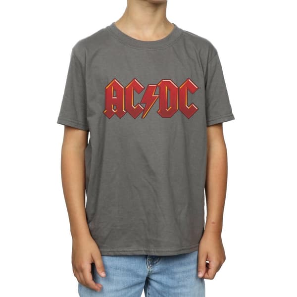 AC/DC Pojkar - T-shirt med mörkröd logotyp