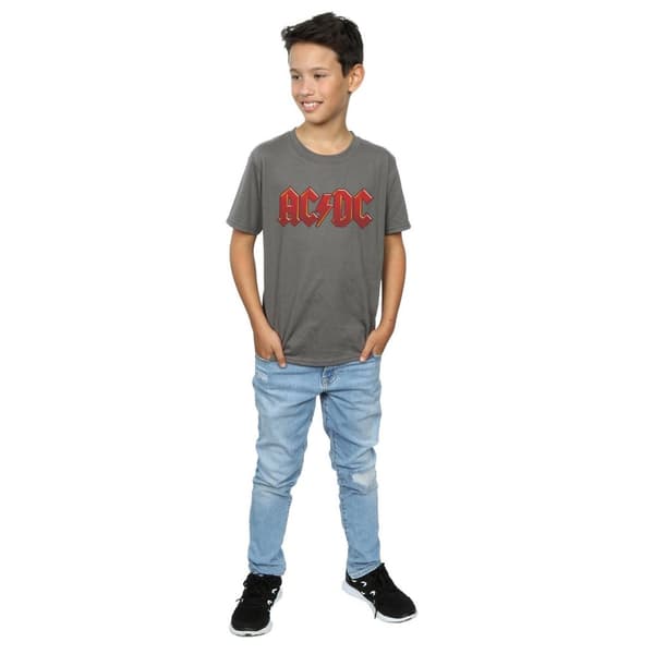 AC/DC Pojkar - T-shirt med mörkröd logotyp