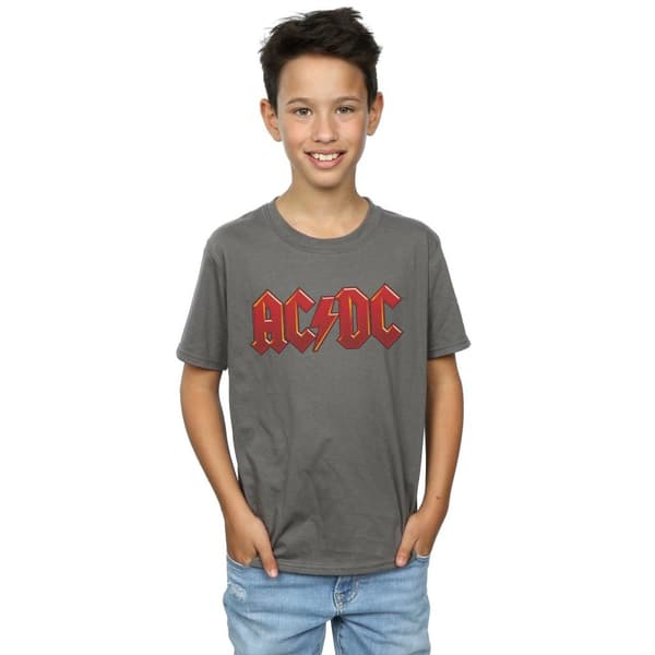 AC/DC Pojkar - T-shirt med mörkröd logotyp