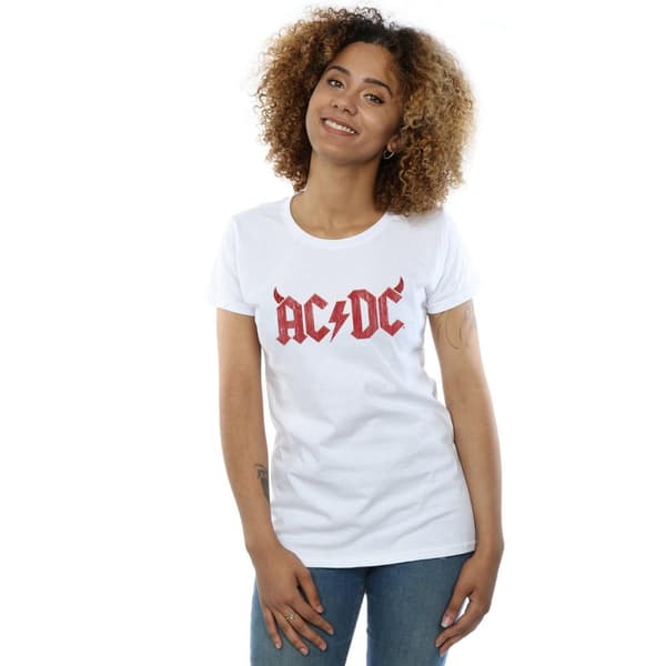 AC/DC Womens/Ladies Horns Logo Cotton T-Shirt